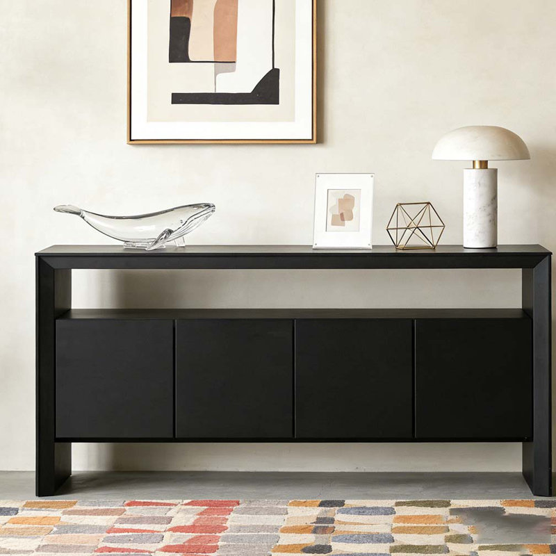60" 4-Door Sideboard, Black