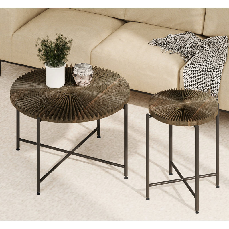 Ensemble de table basse et de table de bout 2 pièces Radial