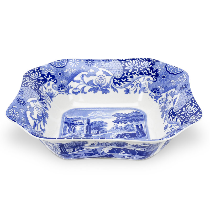 Spode Blue Italian Square Serving Bowl 9.5"