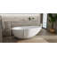 Baignoire autoportante en résine de trempage avec trop-plein et bonde Badeloft 72,8 po x 32,7 po BW-01-XL-G en blanc brillant-35943470