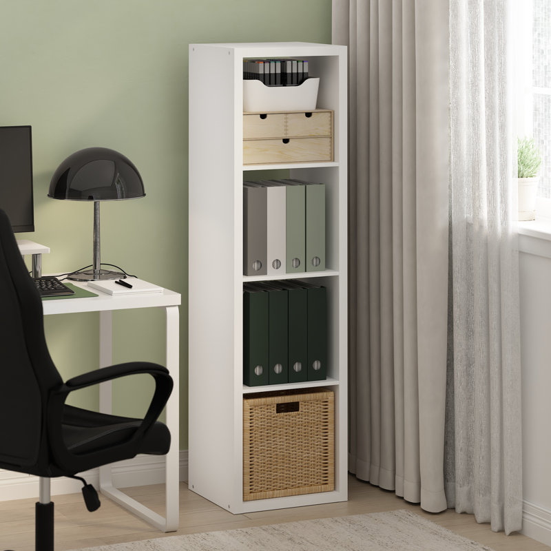 Organisateur de rangement Ebern Designs Darrington, Blanc, (4 feuilles) H 57,95 po x l 15,87 po x P 14,57 po
