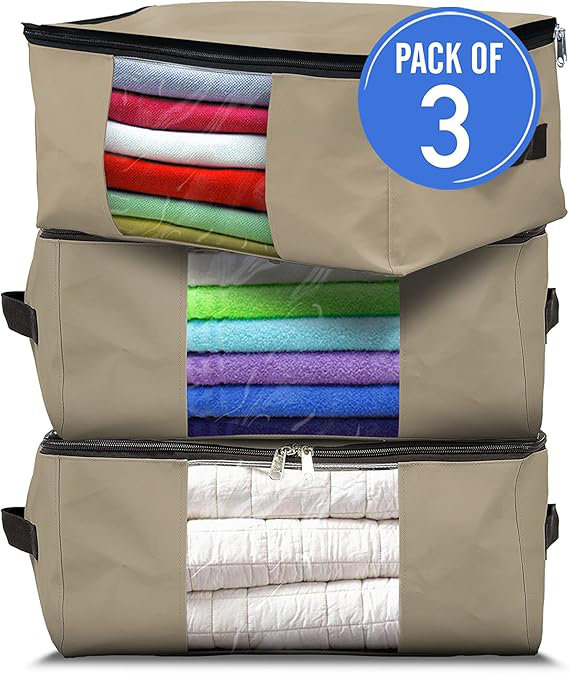 Blue Elephant Polyvinyl Chloride (PVC) Storage Bag, Beige