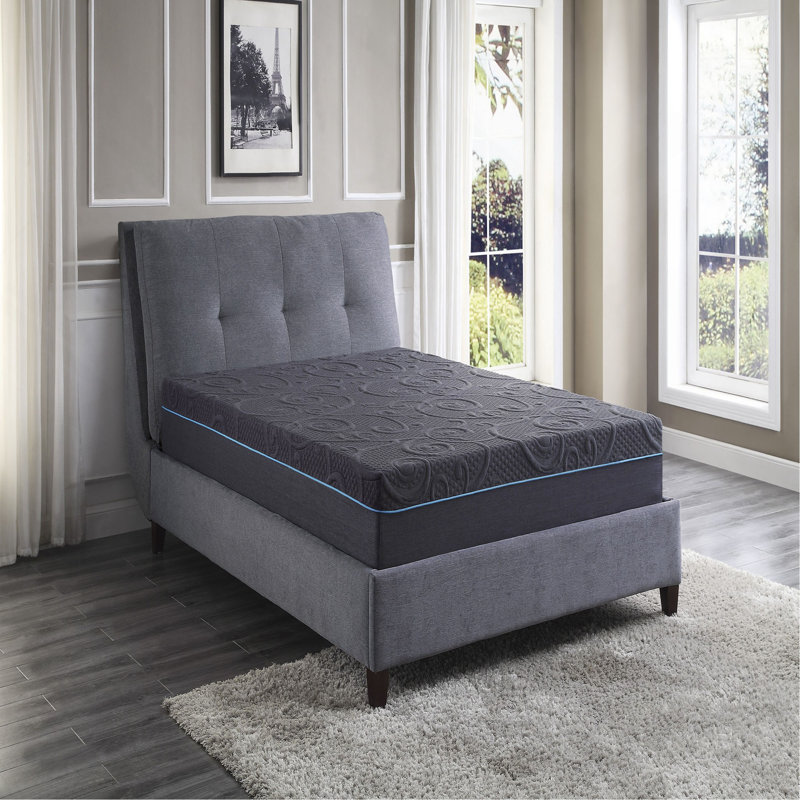 11-inch California King Bed Mattress Gel-Infused Memory Foam Hybrid Mattress, Dark Gray, Mattress in a Box, California King