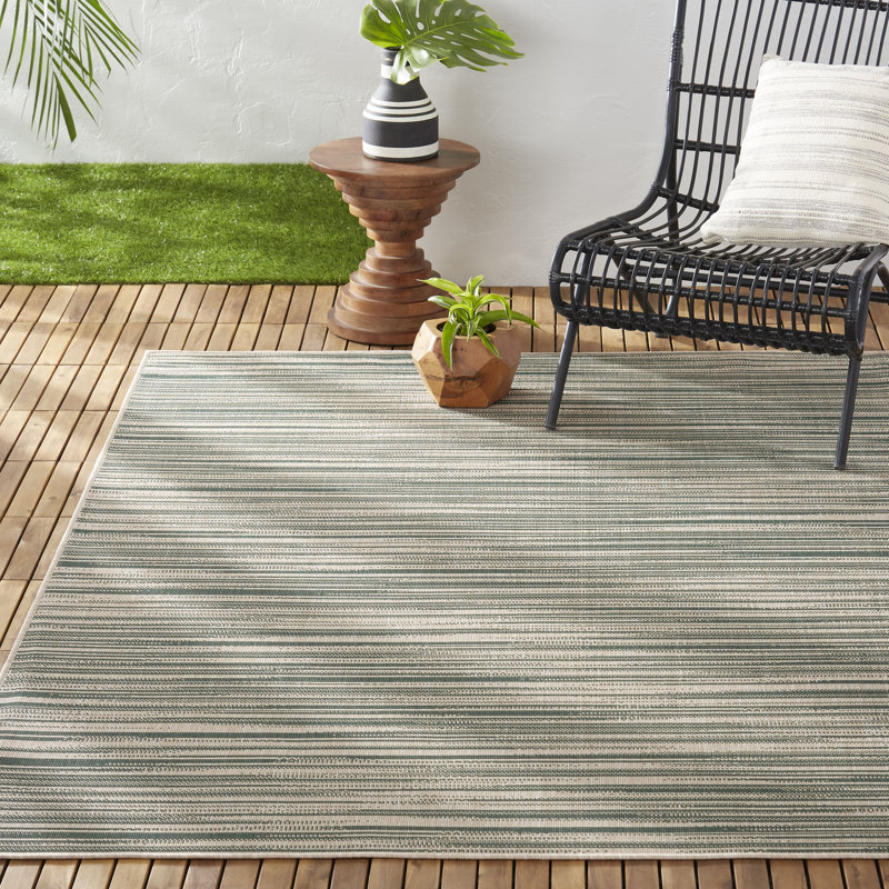 Nicole Miller New York Patio Country Wynona Abstract Indoor/Outdoor Area Rug, Green/Beige, Rectangle 5'2" x 7'2"