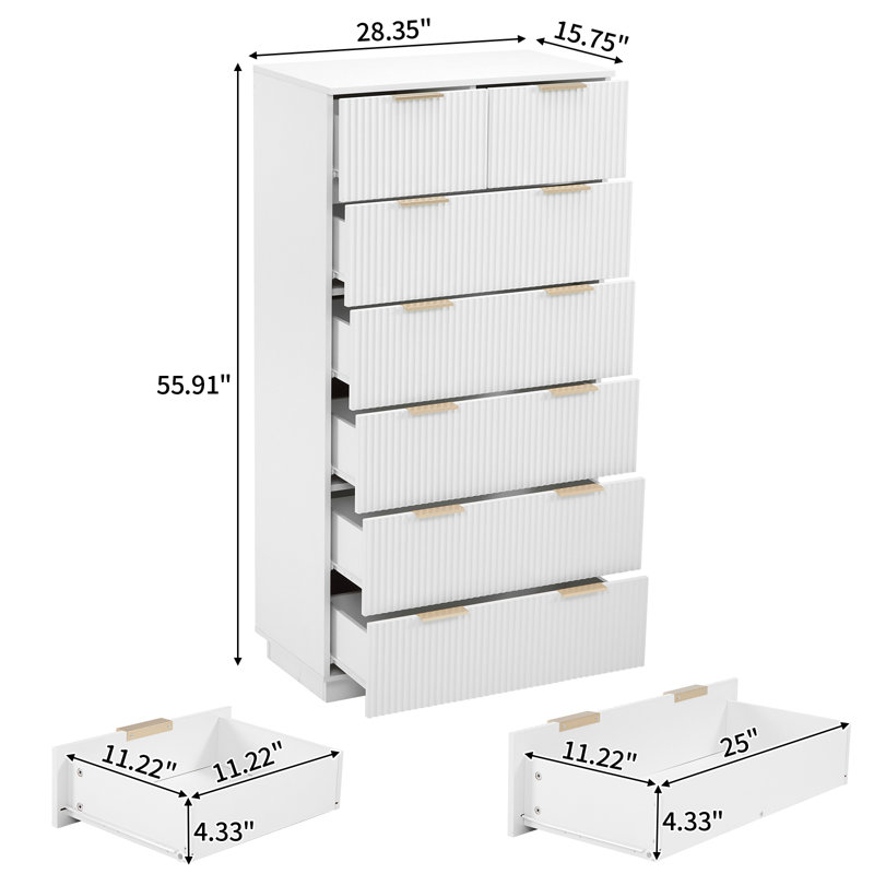 28Inch Wide Drawer Cabinet, White