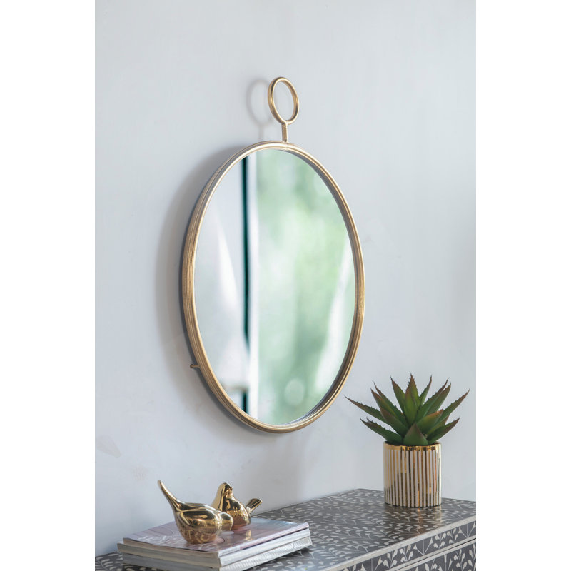 Miroir mural 26 "x 32" avec cadre en métal doré