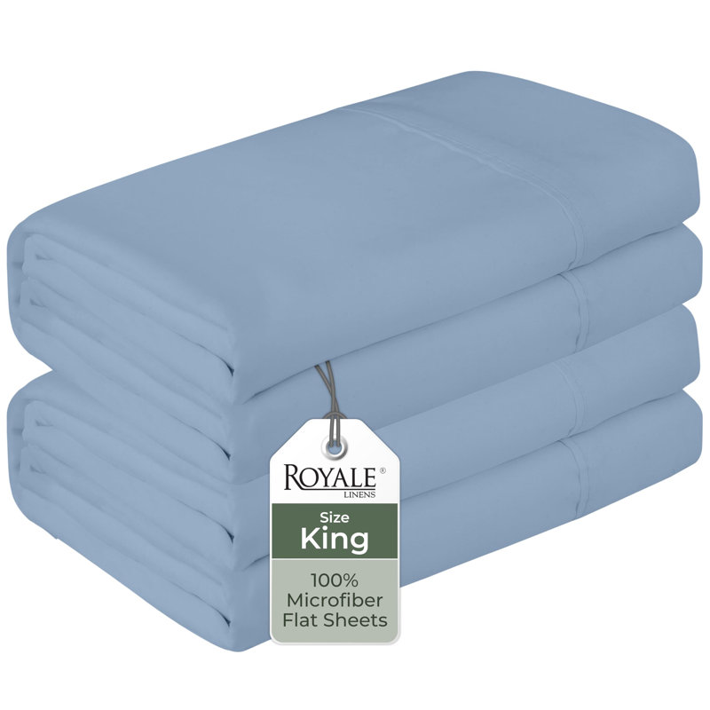 Royale Linens 2 Pack Bulk Set | Top Sheets | Soft Microfiber | Wrinkle & Stain Resistant | for Hotel Massage Table Hospital Dorm | Sold Separately