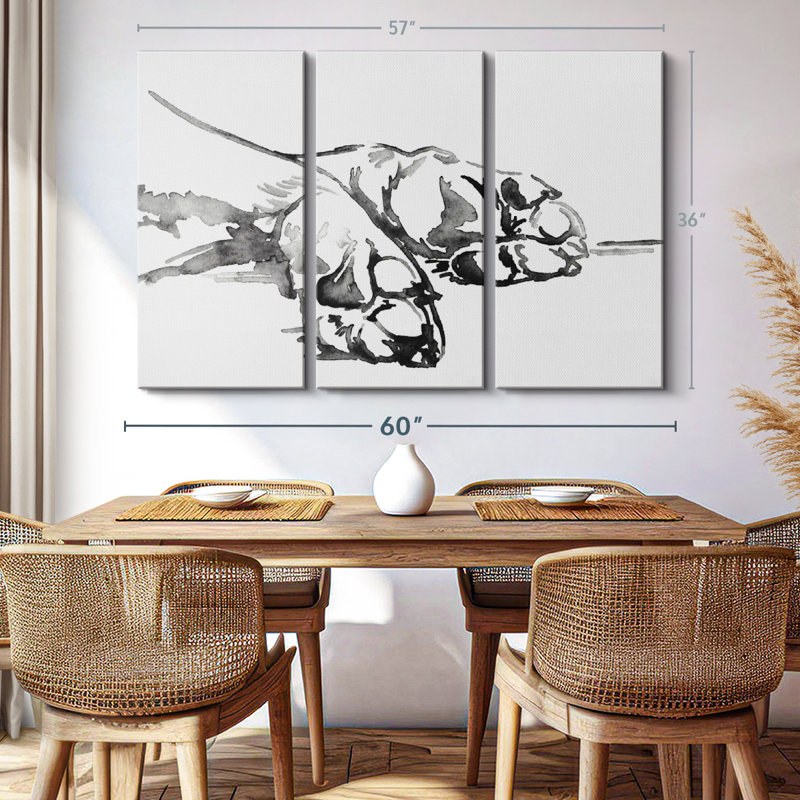 Animal «Linear Paws I Canvas Print» sur, H 36 po x l 57 po x P 1,25 po