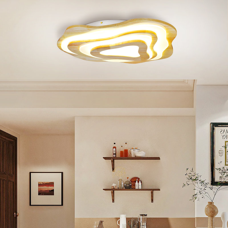 Plafonnier encastré à DEL Girst Wood, H 5,11 po x l 23,62 po x P 23,62 po