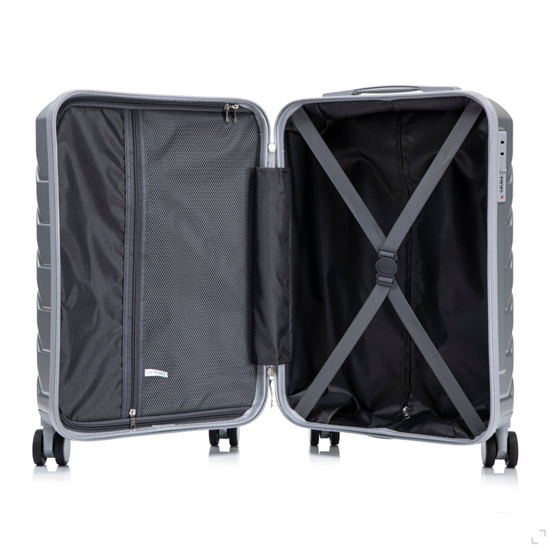 14 "/ 20" 2 pièces / ensemble dans un bagage à roulettes en ABS, avec serrure à combinaison, étui à cosmétiques 14 "