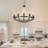 40.6" W 12-Light Dimmable Wagon Wheel Chandelier-1883130893