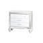 Table de chevet blanche à miroir avec design moderne et trois tiroirs spacieux pour les décorations de chambre à coucher