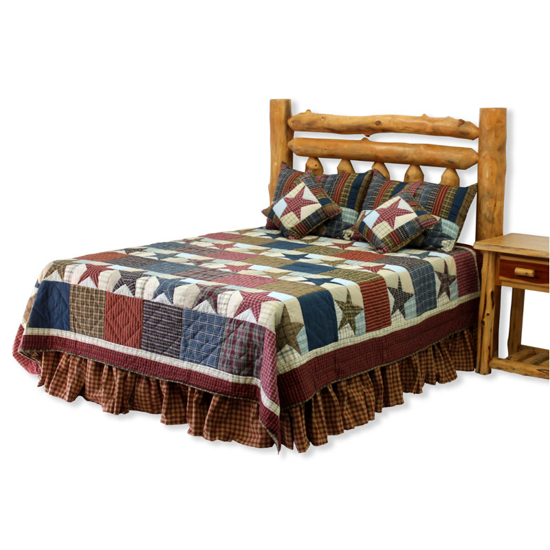 Courtepointe en rondins de bois, véritable patchwork, pièces assemblées, matelassé traditionnel à la main, taies décoratives et coussins assortis disponibles