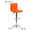 Tabouret de bar à hauteur réglable en vinyle avec dossier à coutures horizontales Clift-17896467-128921558