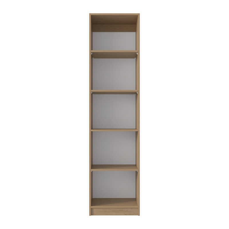 Bibliothèque compacte avec plusieurs tablettes, (5 tablettes) H 71,1 po x l 11,77 po x P 17,72 po, Bois naturel