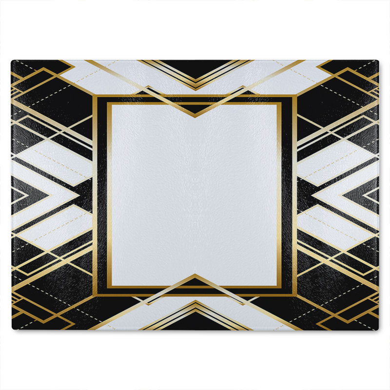 Art Deco Frame Glass Chopping Board