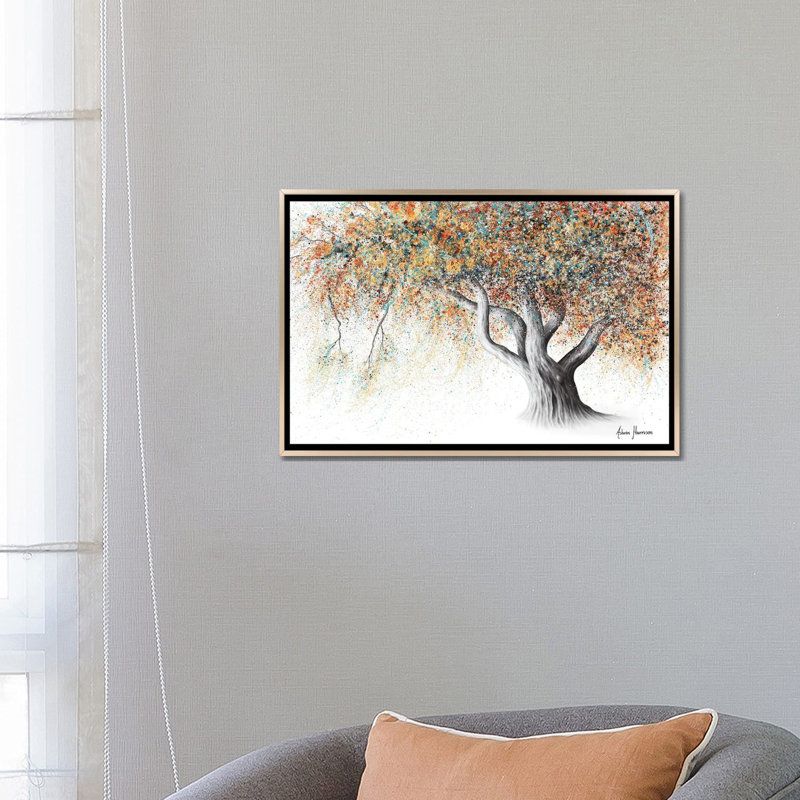 «Rusty Autumn Tree» par Ashvin Harrison, reproduction, H 18 po x l 26 po x P 1,5 po, Toile encadrée champagne, Non