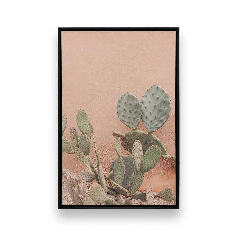 Impression sur toile Desert Flora, Cadre flottant noir satiné, H 12,75 po x l 8,75 po x P 1,75 po