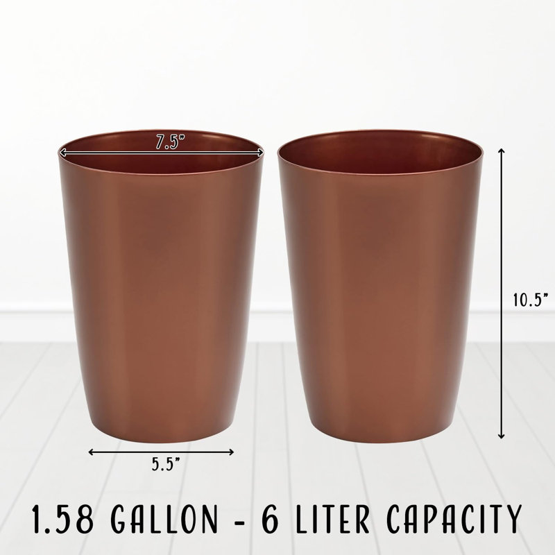 Petite poubelle avec couvercle ouvert pour les espaces compacts et serrés, Cuivre