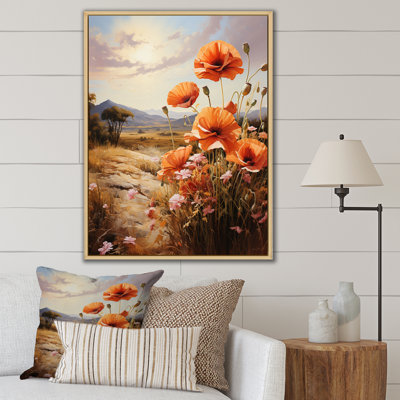 Vintage Fields Of Poppy In Farm - Poppies Wall Art
