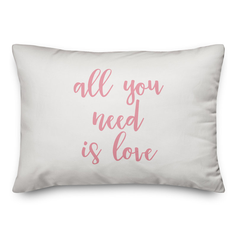  Coussin All All Need Is Love, Rose / blanc