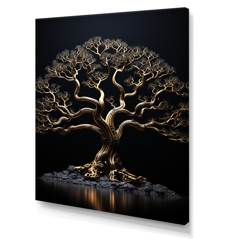 Baobab noir avec ambiance - arbre Baobab Wall Art Living Room, Toile tendue, H 44 po x l 34 po
