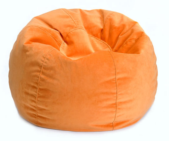 Fauteuil poire standard classique, Polyester orange atomique, 18"H x 30"W x 30"D