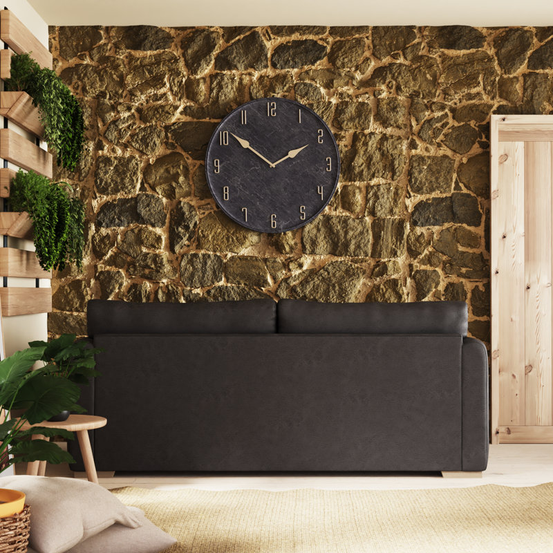 Bablu Vegan Leather Sofa, Charcoal, 3