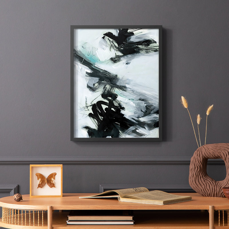 Ocean Current I Framed Print - Solid Wood, Black Single Picture Framed, 28" H x 22" W