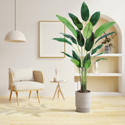 Artificial Bird of Paradise Plant Fake Palm Tree for Indoor Outdoor