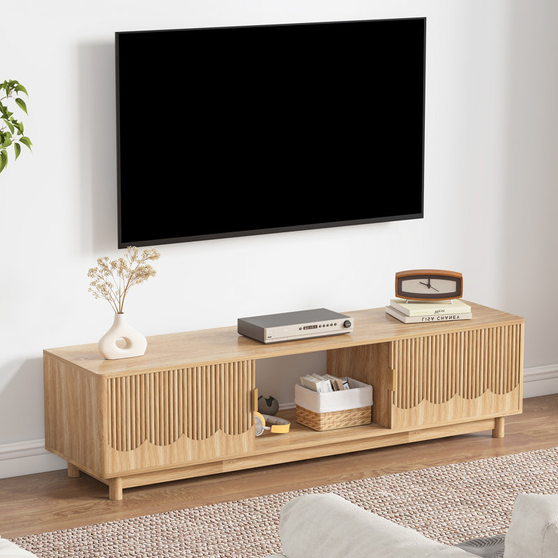 Meuble télé 62,2 po avec rangement, Jaune