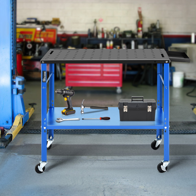 Table de soudage à hauteur réglable H 35 po x l 36 po x P 18 po avec tablette