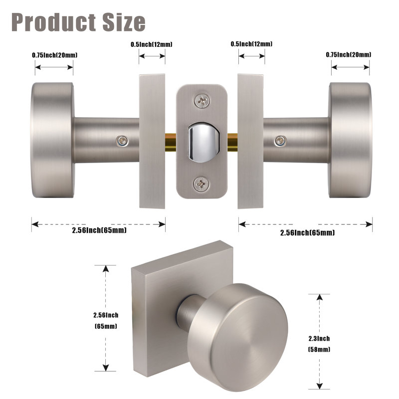 Boutons de porte Modern Grace Series, Nickel satiné