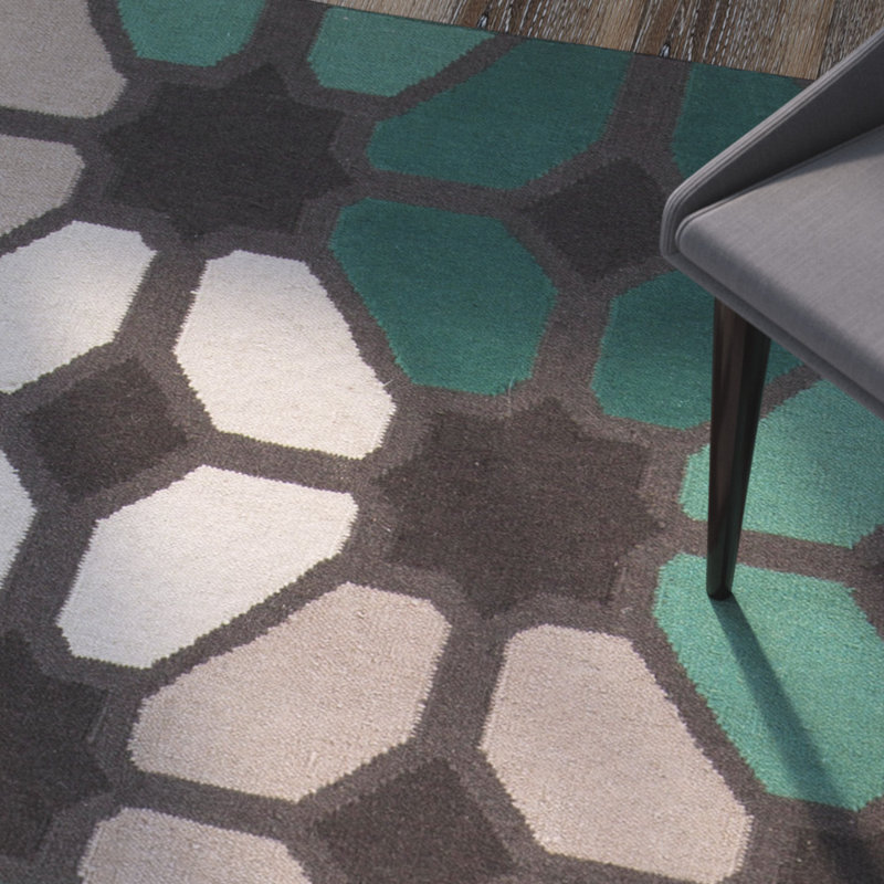 Araliya Flatweave Wool Geometric Indoor Rug, Rectangle 8' x 11'