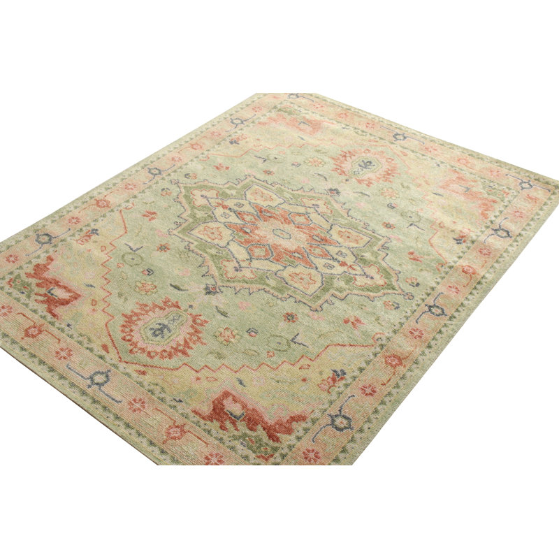 Distressed Homage Hand Knotted Wool Area Rug, Rectangle 10' x 14'