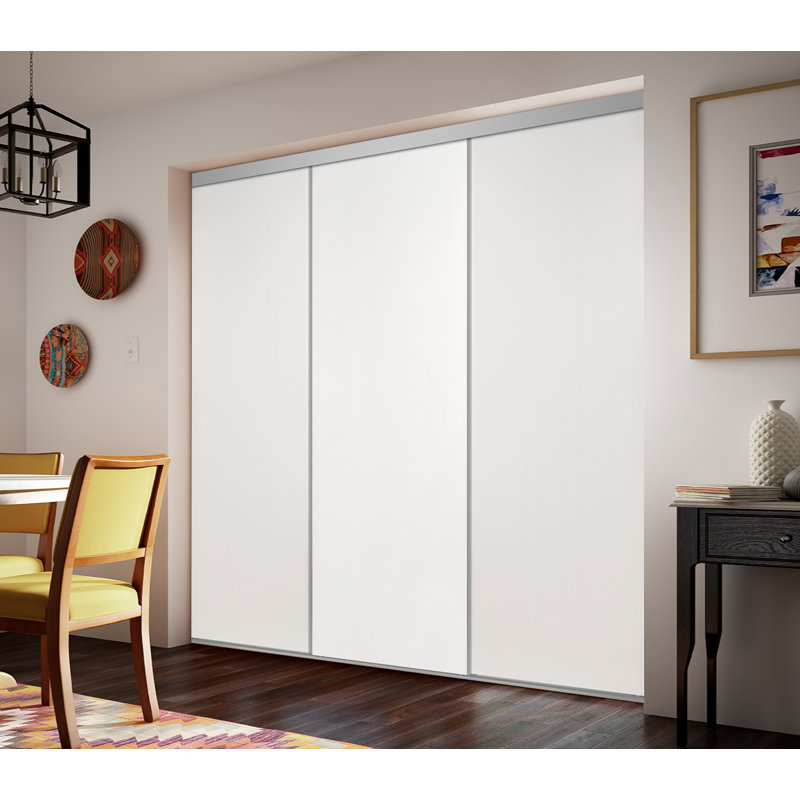 96'' Solid + Manufactured Wood Flush Unfinished with Installation Hardware Kit without Installation Hardware Kit Sliding Closet Doors