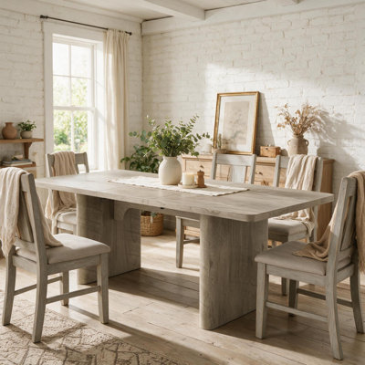 63-82.68" Extendable Dining Table for 8-10, Mid-Century Modern Wood Table with Round Corners & Sealed Top for Dining Room, Kitchen, Living Room