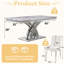 Ensemble de table de salle à manger 7 pièces blanc et argent avec table de 65 pouces et 6 chaises de salle à manger blanches-403244048-403244051