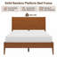 Cadre de lit plateforme Mid-Century moderne en bambou pour grand / très grand lit, aucun sommier nécessaire-129184778-129184780
