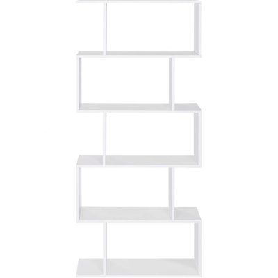 Five Layer Simple Household White Bookshelf