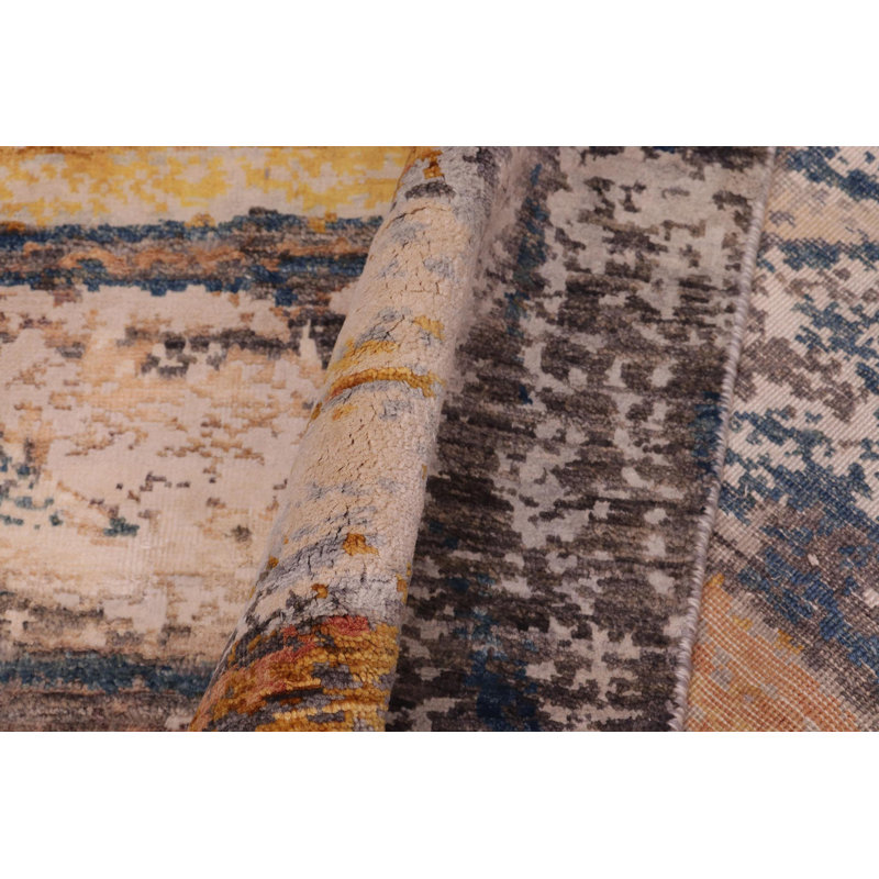 Tapis rectangulaire en laine de conception unique 8 pi 1 po x 10 pi 2 po Tency