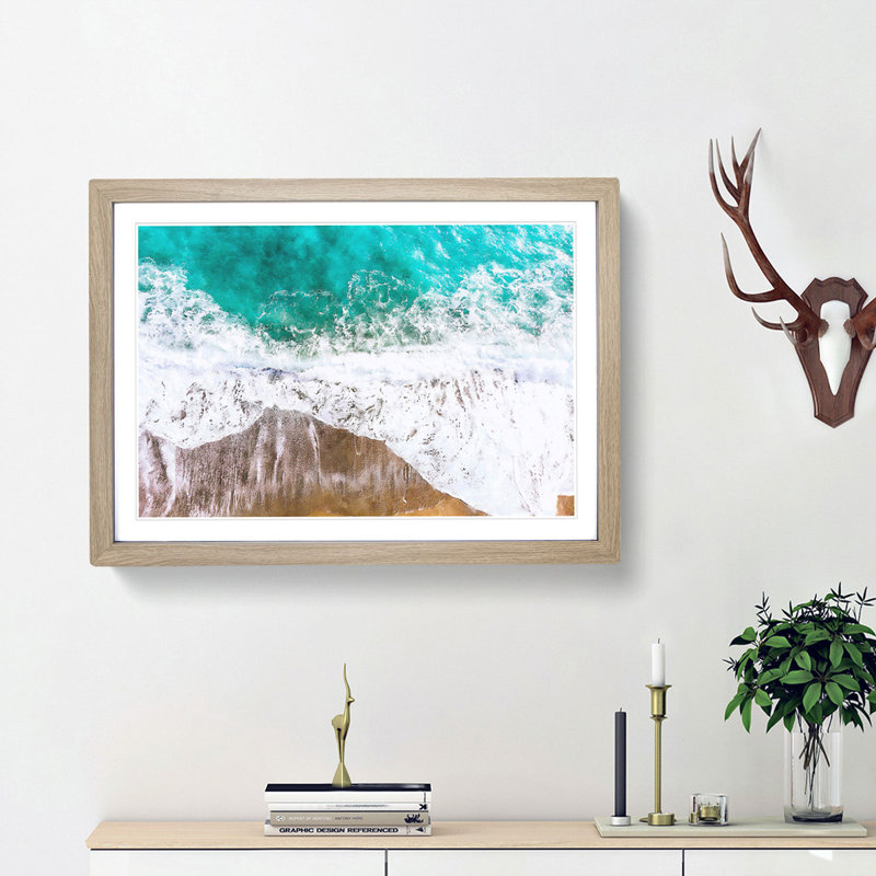 Ocean Dreams - Picture Frame Graphic Art Print, Oak Framed, 45cm H x 63cm W x 2cm D