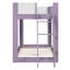 Lit superposé bas simple, lit superposé convertible en bois avec échelle réversible, barrières de sécurité, violet et blanc-1836506691-1836506690