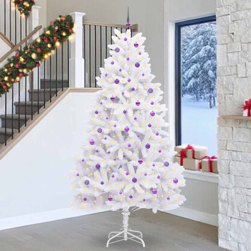 Lighted Artificial Christmas Tree, 270cm H, Purple