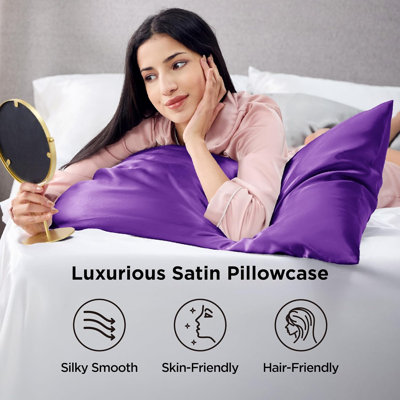 Satin Pillowcase Set of 2, 300 Thread Count , Gray Sand,GentleSoft™️