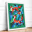 Interlocking Horses Geometric - Framed Print-1981673738-1981673733