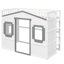 Lit mezzanine simple avec lit blanc gris - et confortable pour une bonne nuit de sommeil en blanc + bois massif gris-121015863-121015866