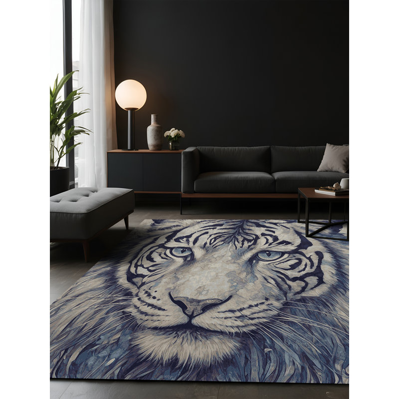 Tapis gris soyeux et moelleux, Carré 3 pi