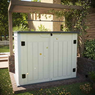 4.2 ft W × 2.4 ft Outdoor Resin Horizontal Storage Shed With Floor