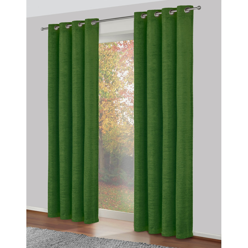 Breedlove Eyelet Room Darkening Single Curtain, 270cm Width x 225cm Drop, Dark green